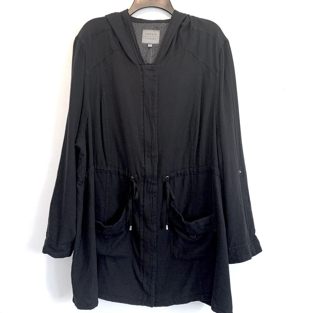 Torrid Anorak Hooded BLACK Chore Utility Jacket 4X - Picture 3 of 11
